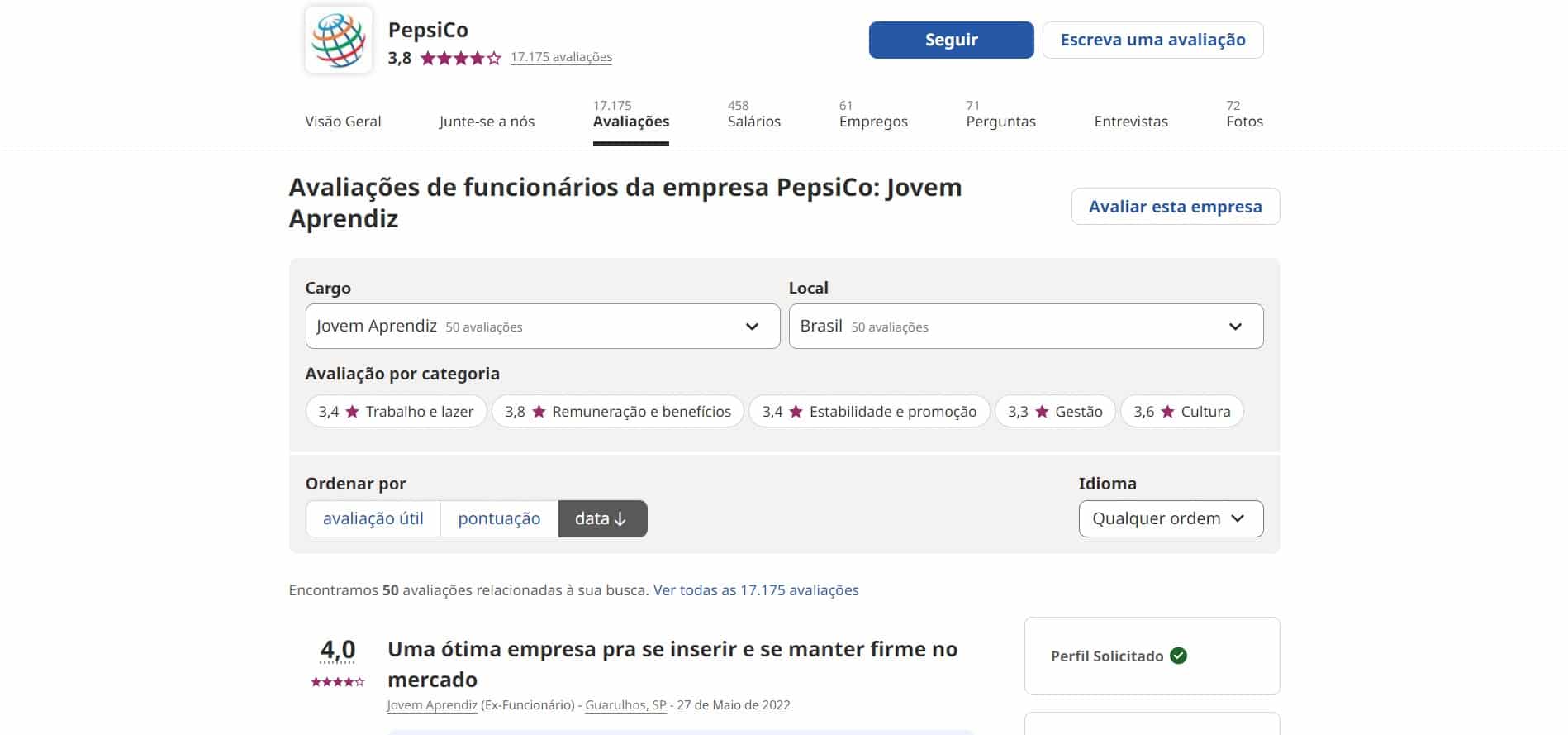 Jovem aprendiz Pepsico