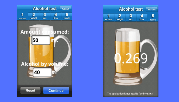Cómo utilizar el simulador de alcoholímetro - Aplicación para ver el porcentaje de alcohol en la sangre